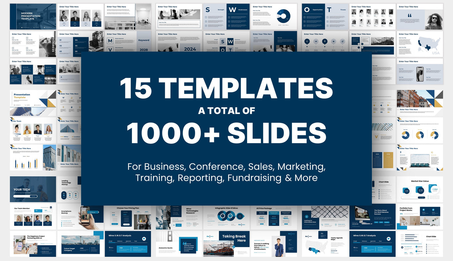 15 Powerpoint Templates, Over 1000 Slides