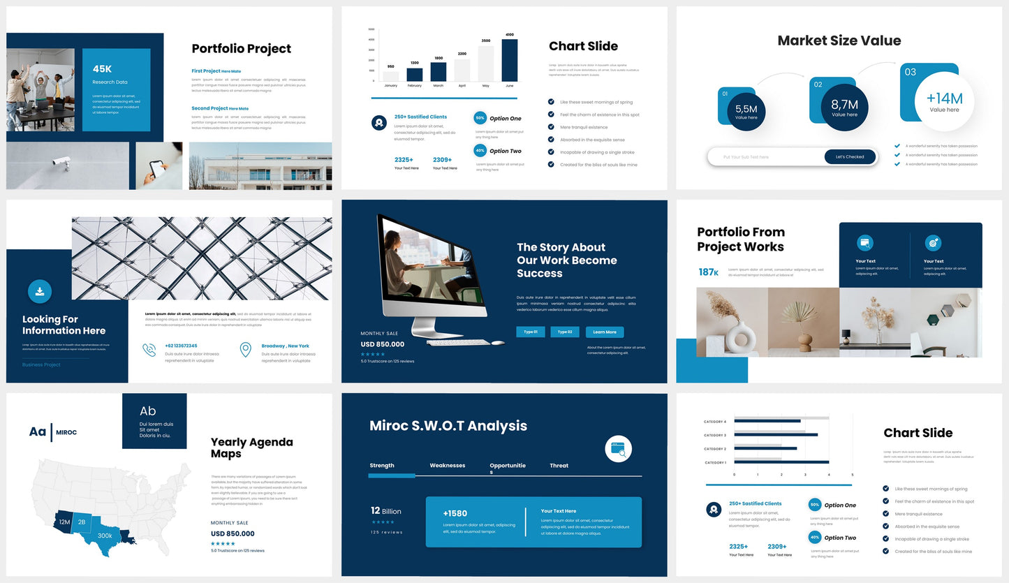 Blue Powerpoint Presentation Template Navy Dark Blue