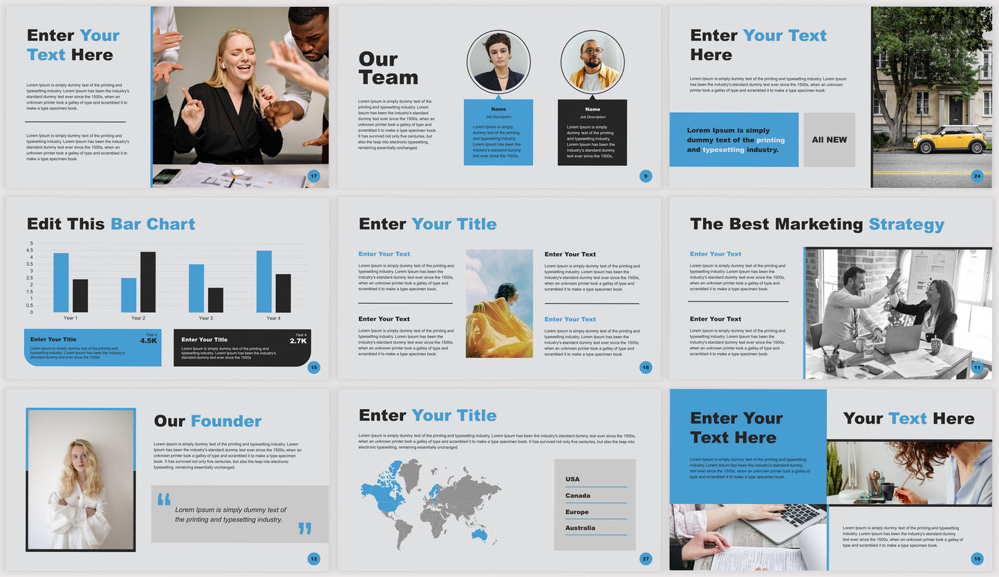 Professional Blue and Gray Presentation Template