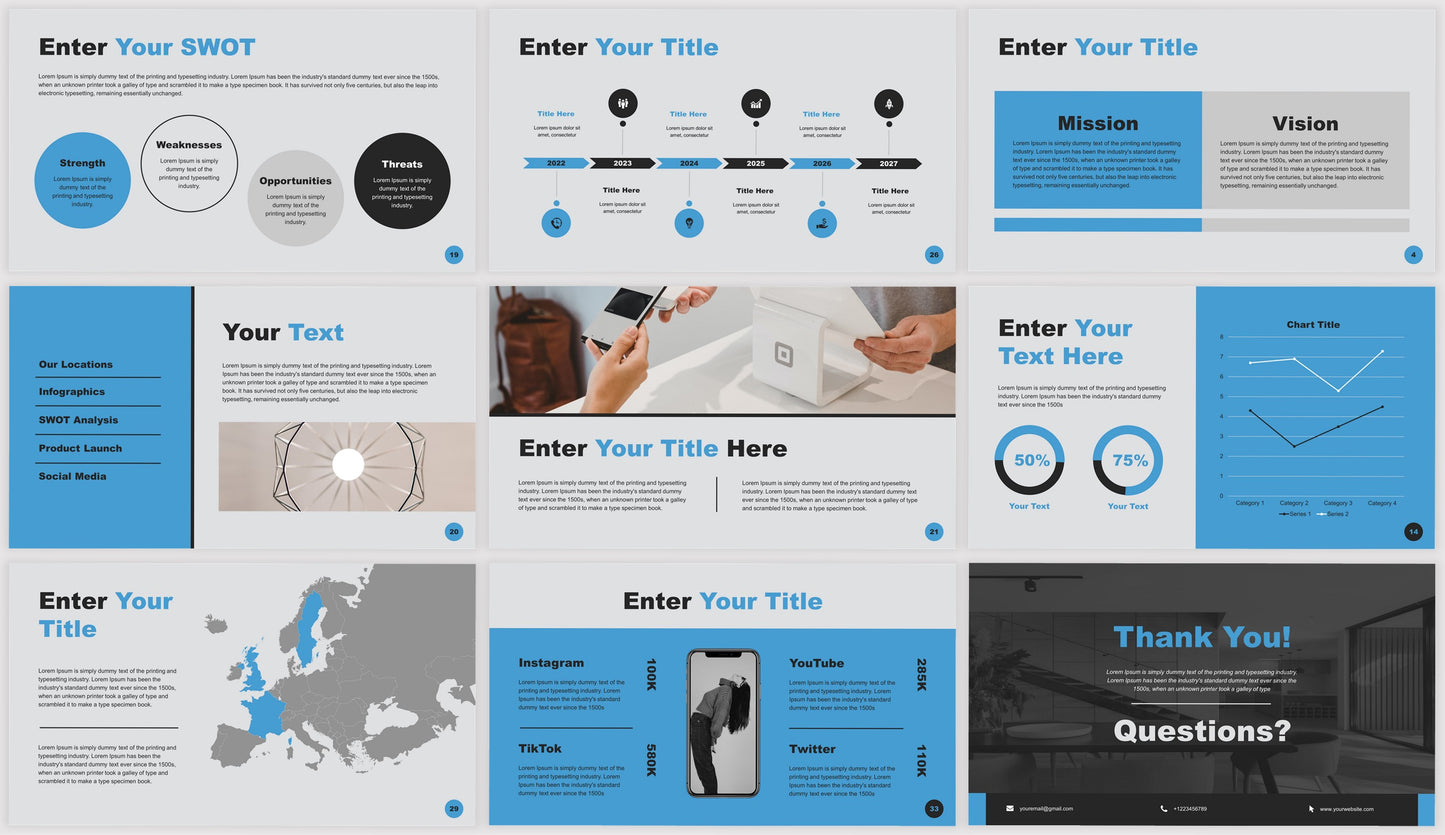 Professional Blue and Gray Presentation Template