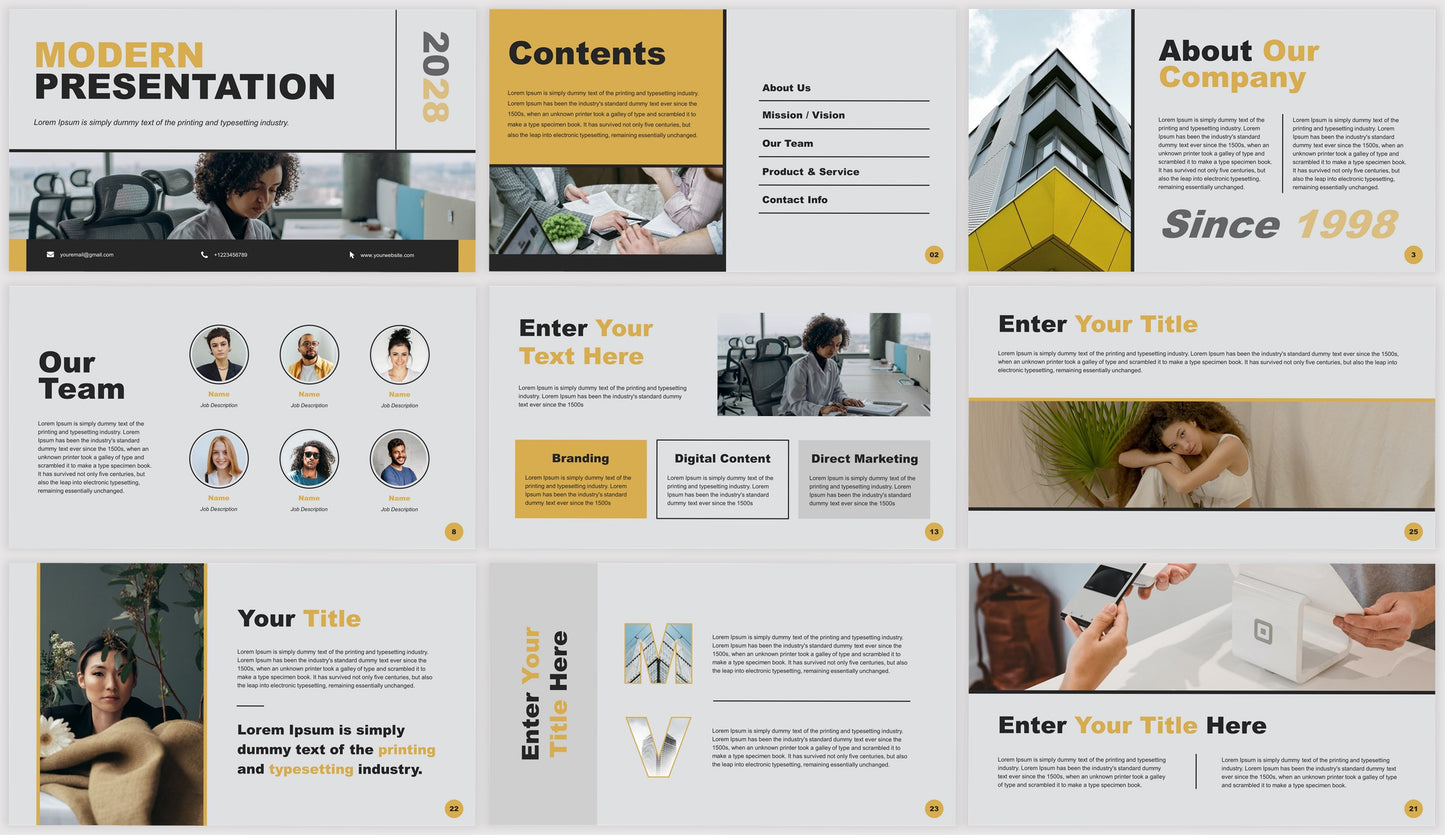 Yellow and Gray Minimal Modern Presentation