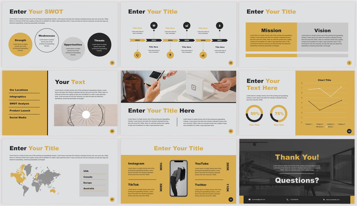 Yellow and Gray Minimal Modern Presentation