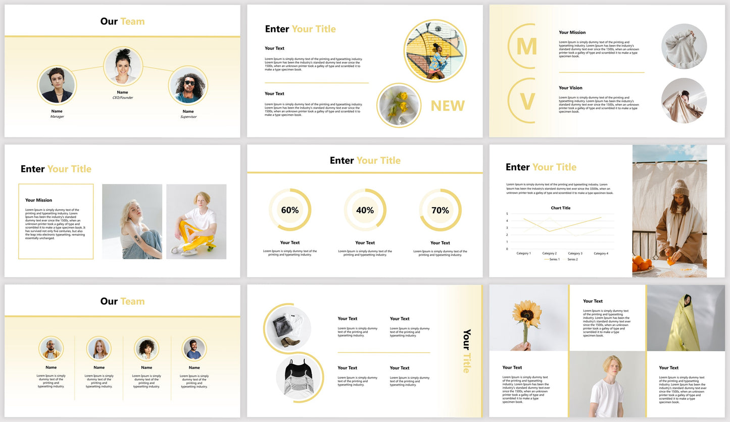 Yellow PowerPoint Template for Business, School and College Projects