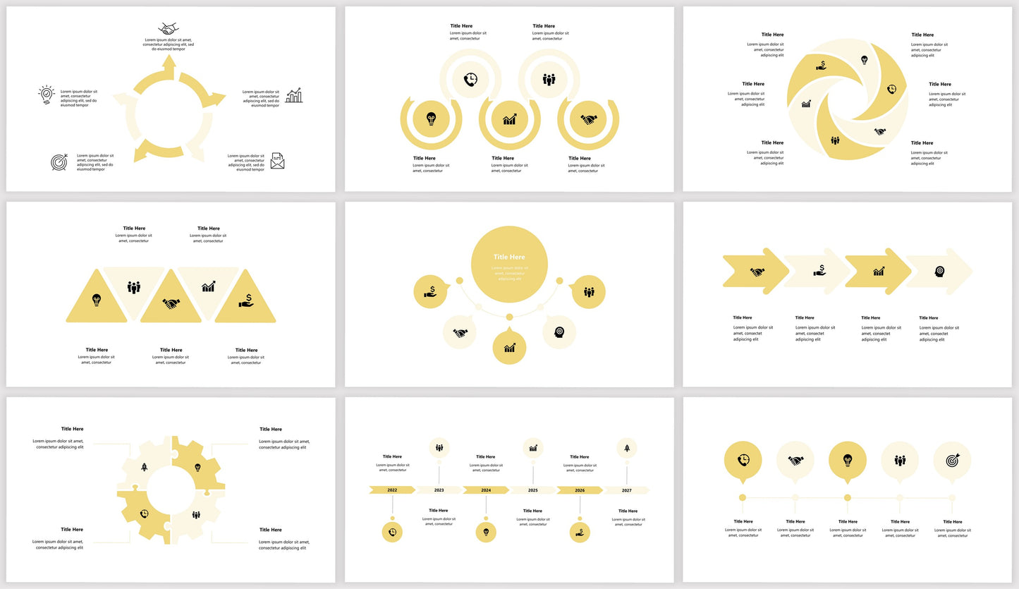 Yellow PowerPoint Template for Business, School and College Projects