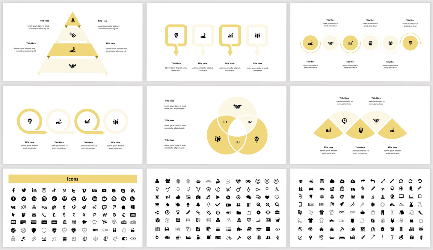 Yellow PowerPoint Template for Business, School and College Projects