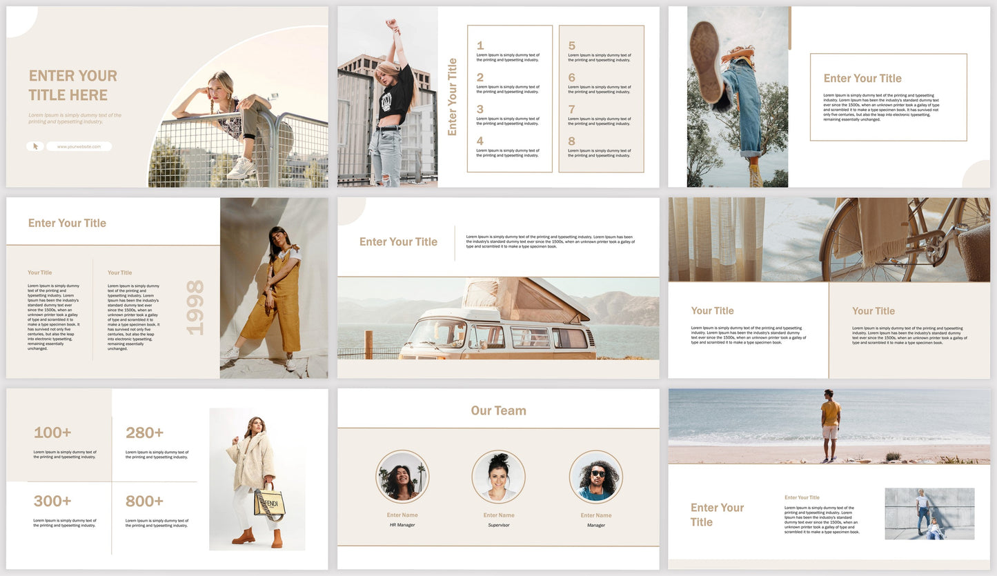 Gold and Beige Easily Editable PowerPoint Template