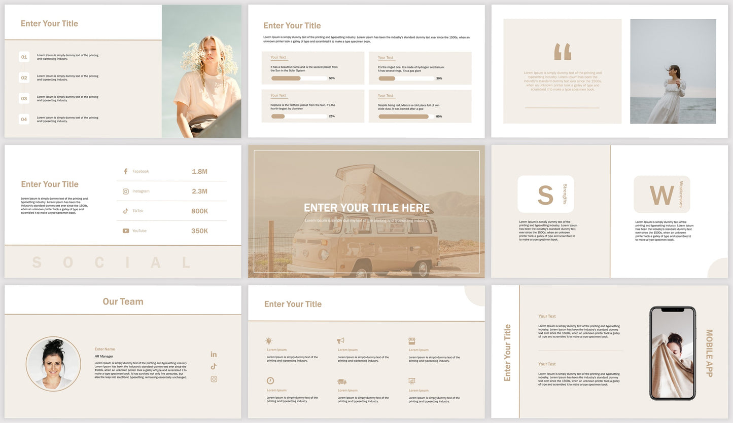 Gold and Beige Easily Editable PowerPoint Template