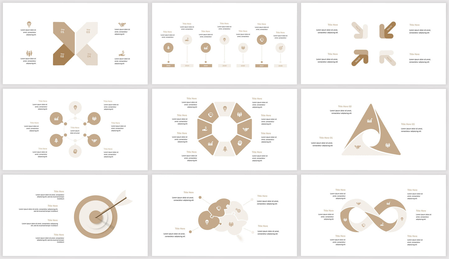 Gold and Beige Easily Editable PowerPoint Template