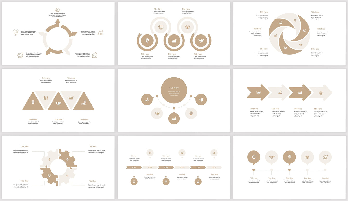 Gold and Beige Easily Editable PowerPoint Template