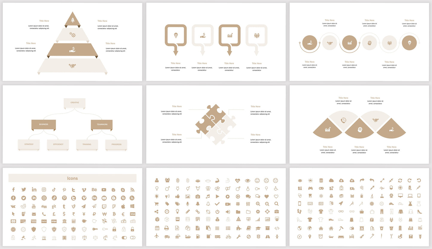 Gold and Beige Easily Editable PowerPoint Template