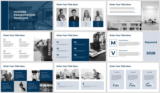 Blue Powerpoint Presentation Template Navy Dark Blue