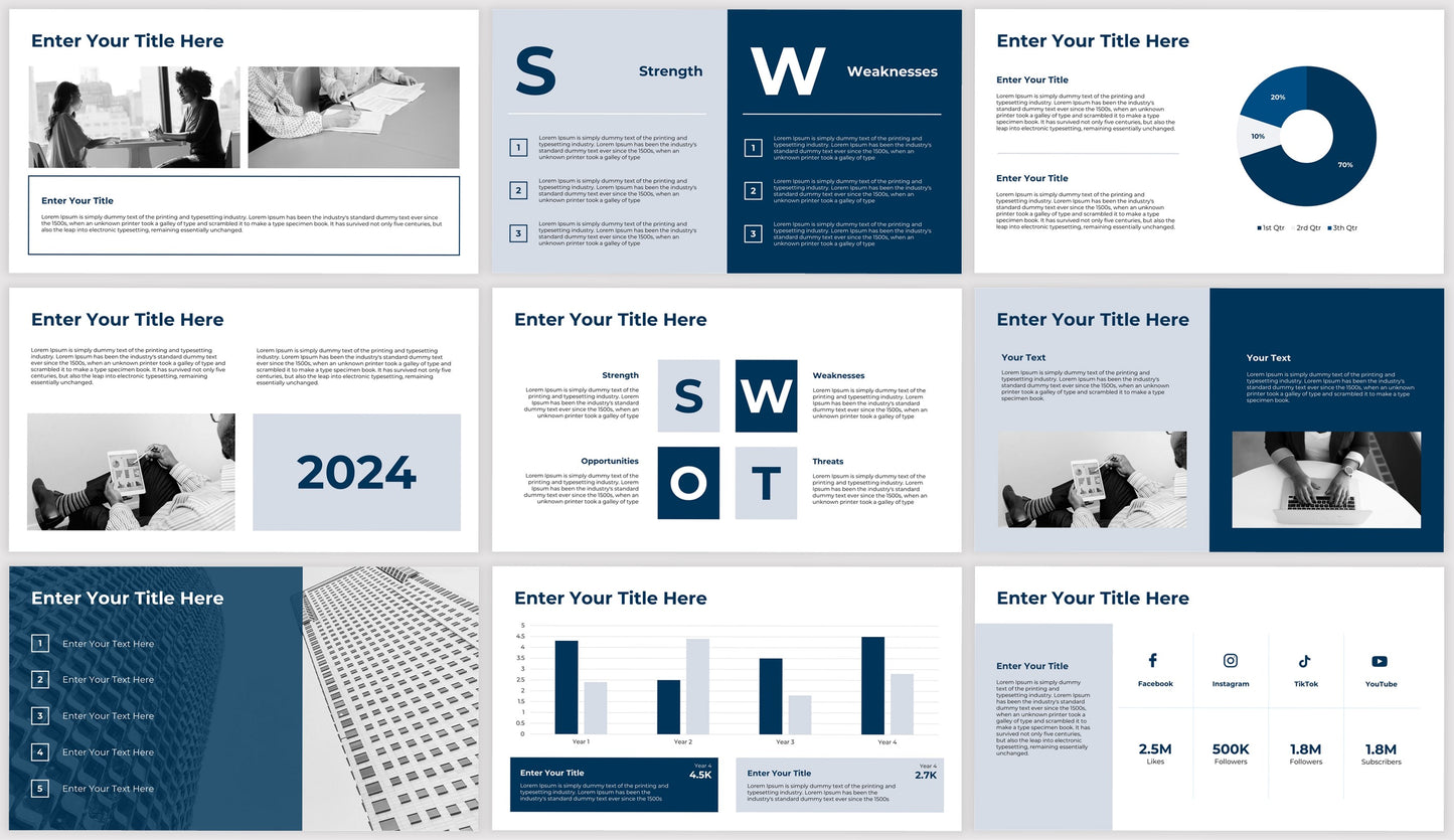 Blue Powerpoint Presentation Template Navy Dark Blue