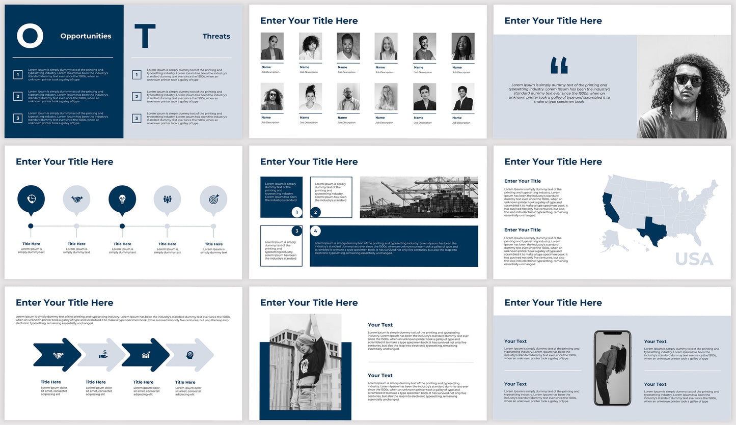 Blue Powerpoint Presentation Template Navy Dark Blue