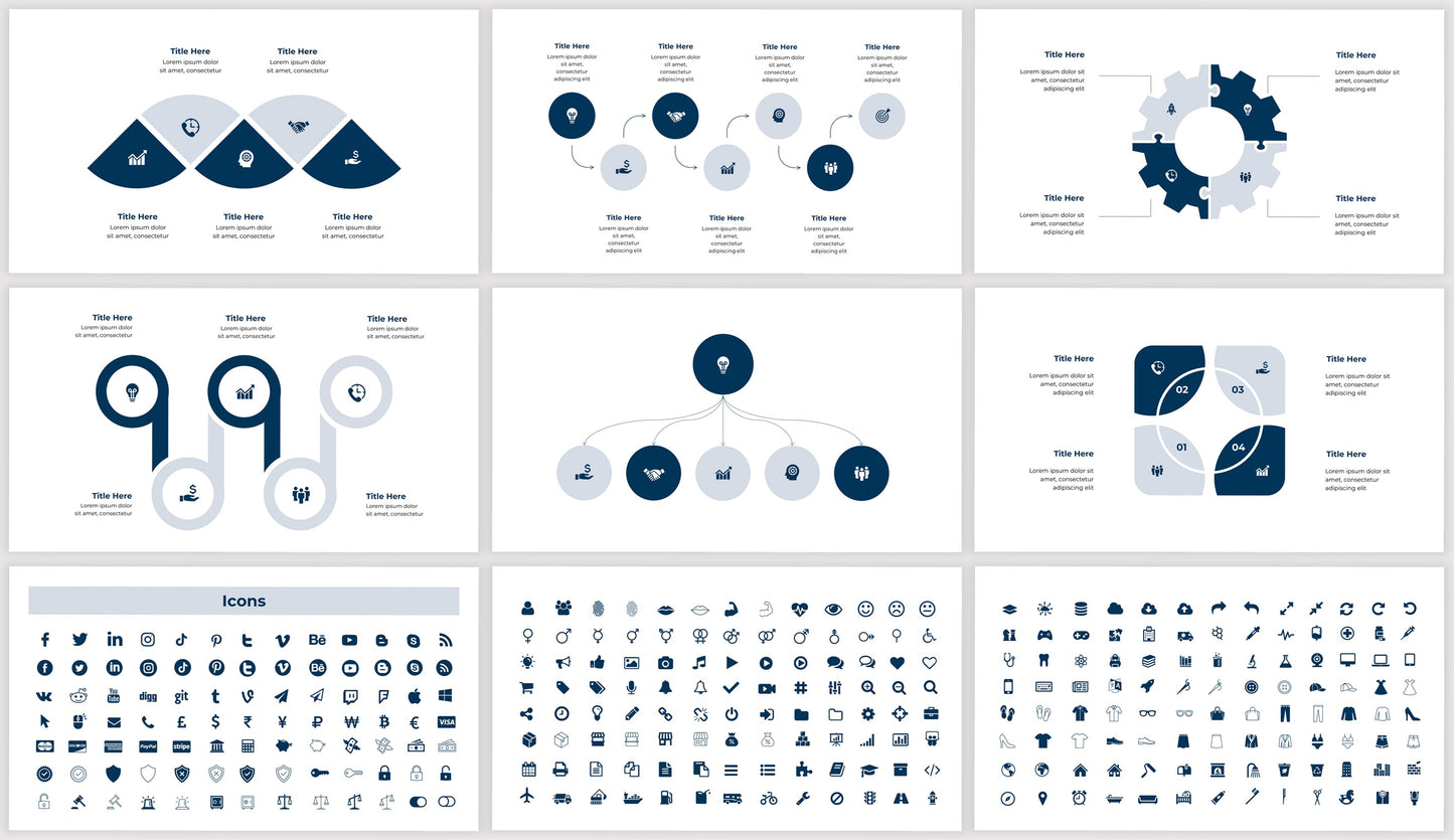 Blue Powerpoint Presentation Template Navy Dark Blue